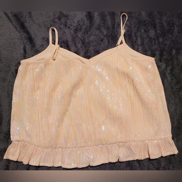 Anthropologie pink sequin tank top - Picture 3 of 8